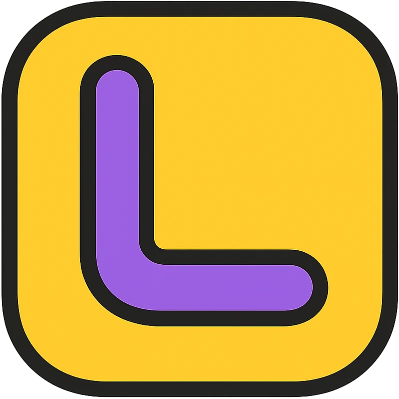 the Korean character ㄴ as a rounded icon, soft edges emoji