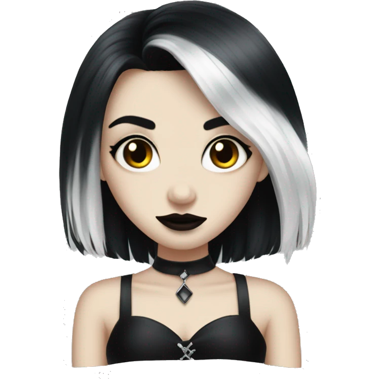 goth girl, cruella hair emoji