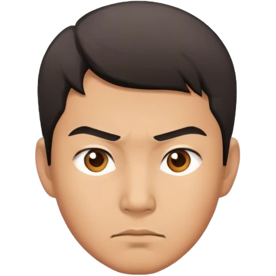 asian Man with determined face emoji