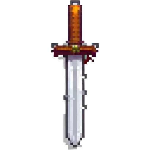 Minecraft sword icon, pixelated, bright colors emoji