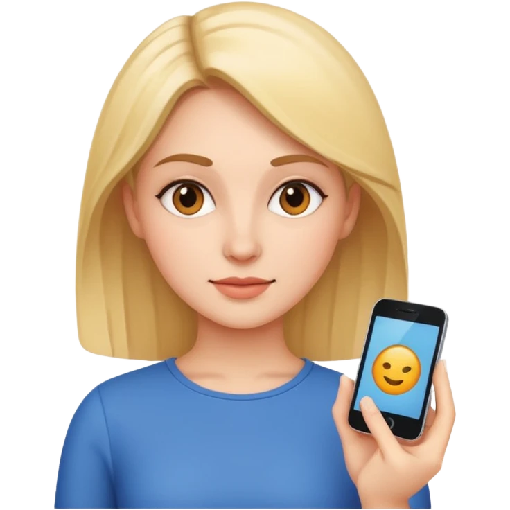 woman UX designer testing mobile app emoji