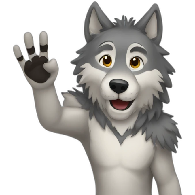 wolf high five emoji