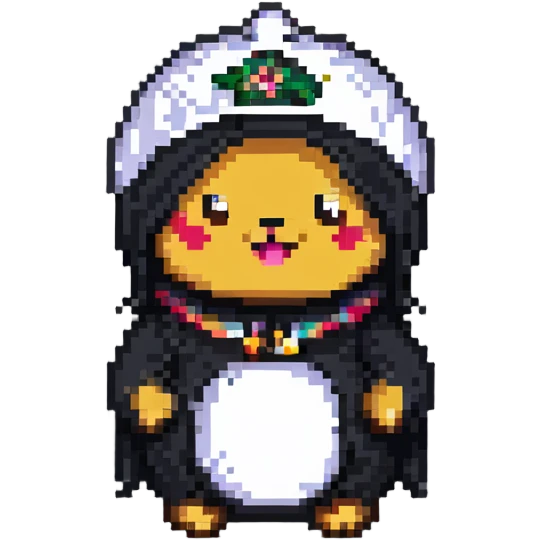 festive and lively tung tung tung sahur in pixel art style emoji