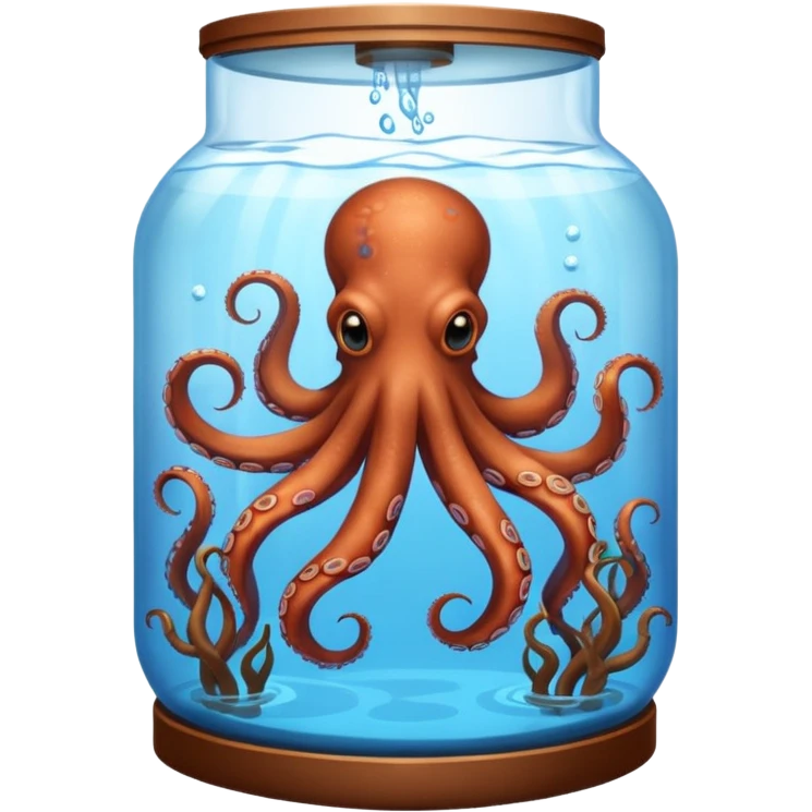 octopus swimming in water tank emoji