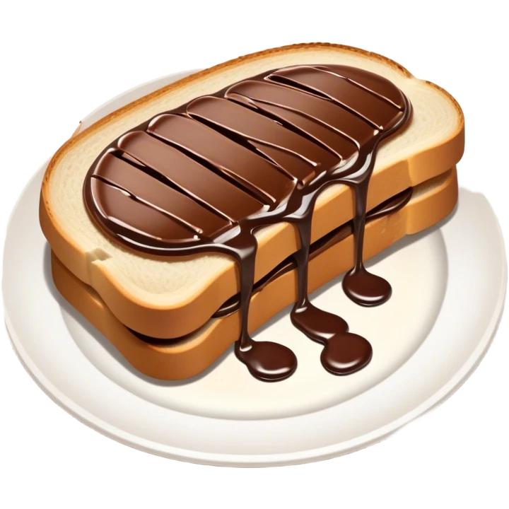 slice of bread with with a squeeze of nutella sauce on top emoji