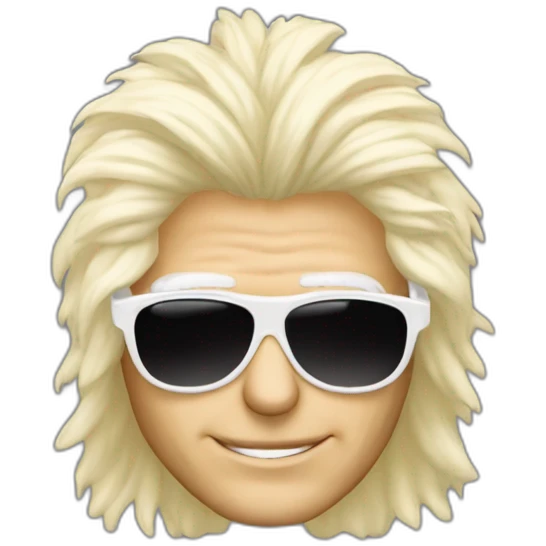 michel polnareff with white sunglasses and long blond hair emoji