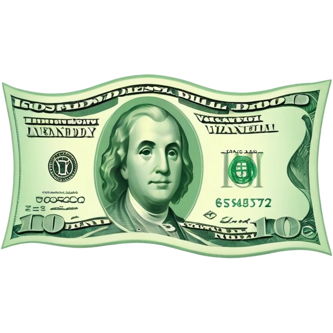 a floating wavy usd bill icon emoji