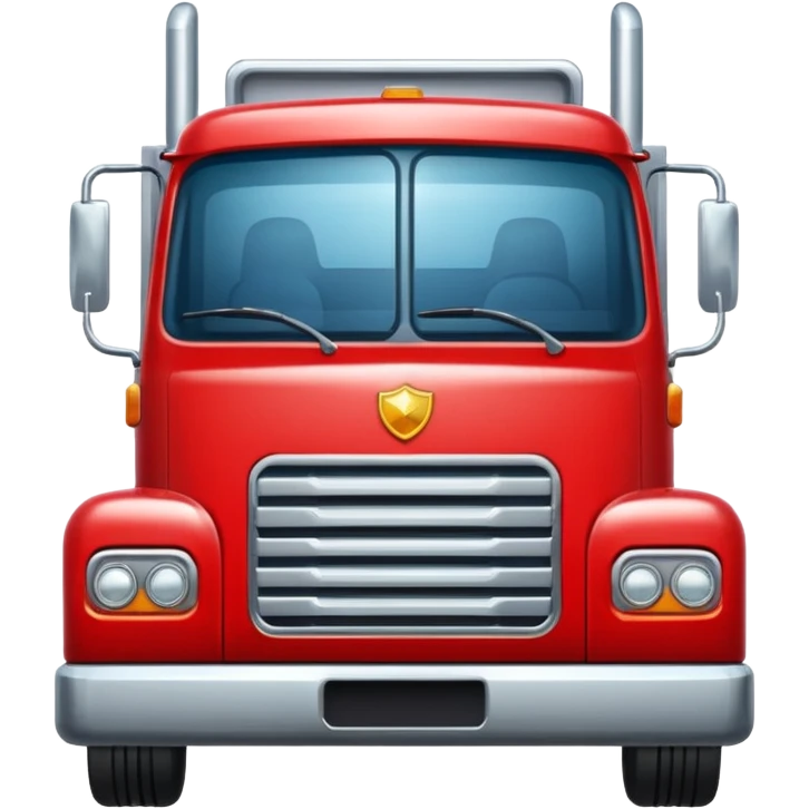 A red truck with a TIR emblem emoji