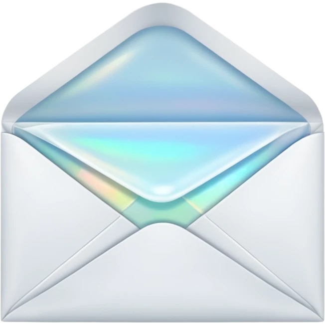 a beautiful romantic white opal envelope emoji