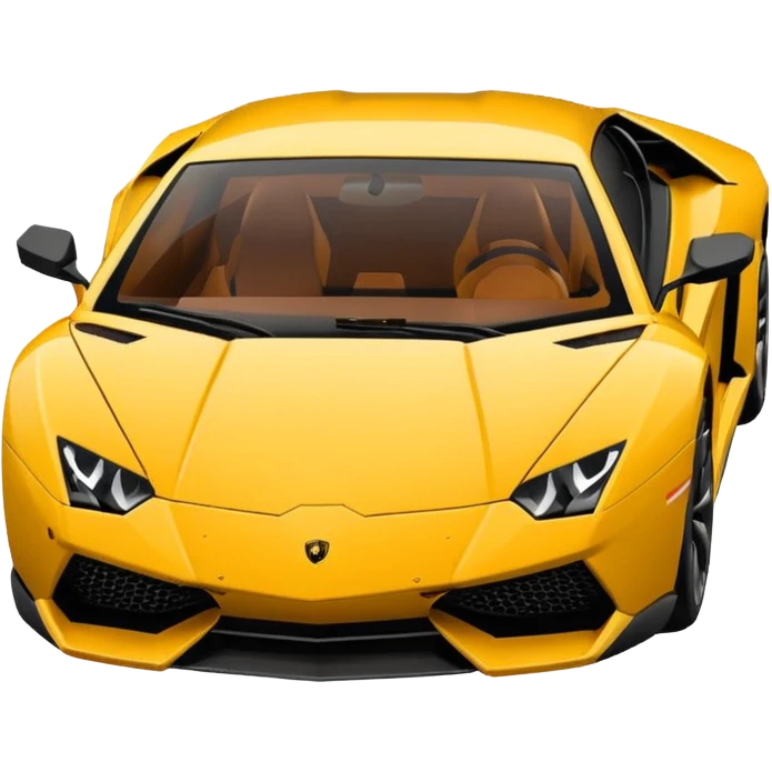 "Create a simple, flat 2D vector emoji of a Lamborghini car in Apple's iOS emoji style. The car should have solid colors, clean lines, no gradients or 3D effects. Use basic shapes with smooth curves, a white background, and position the car side-on, similar to Apple's car emoji design."
 emoji