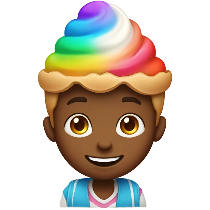 Gap tooth kid with ice cream emoji