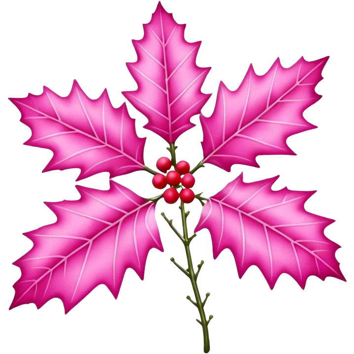 pink holly with white leaves christmas emoji