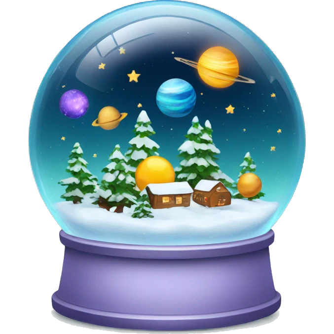 Snow globe with space planets inside emoji