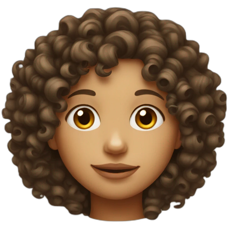 Curly hair girl with big nose emoji