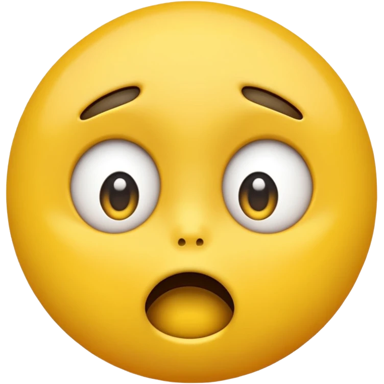 Normal yellow emoji with wide eyes cover mouth in shock  emoji