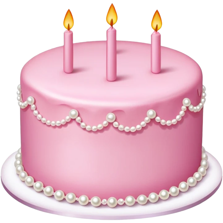 pink cake decorated with pearls emoji