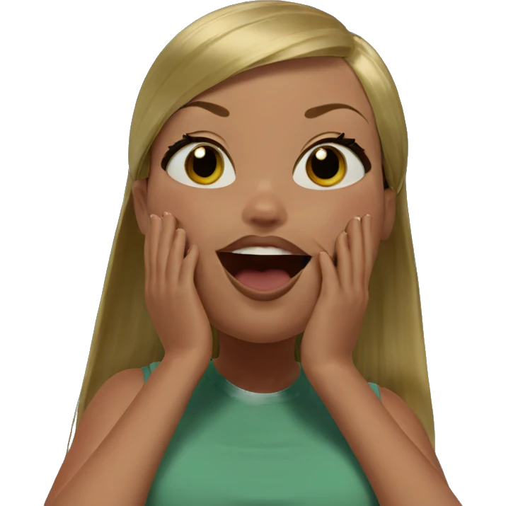 smiling girl with blonde hair emoji
