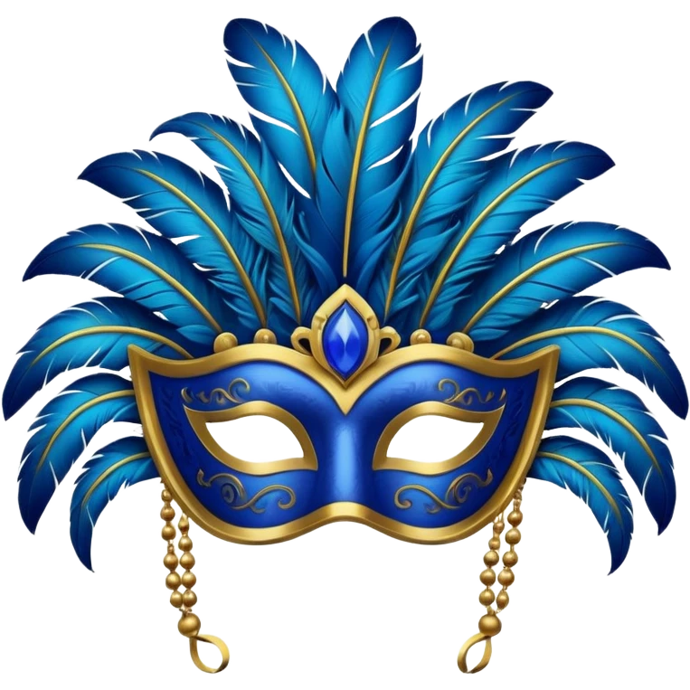 karnaval maskesi mavi emoji