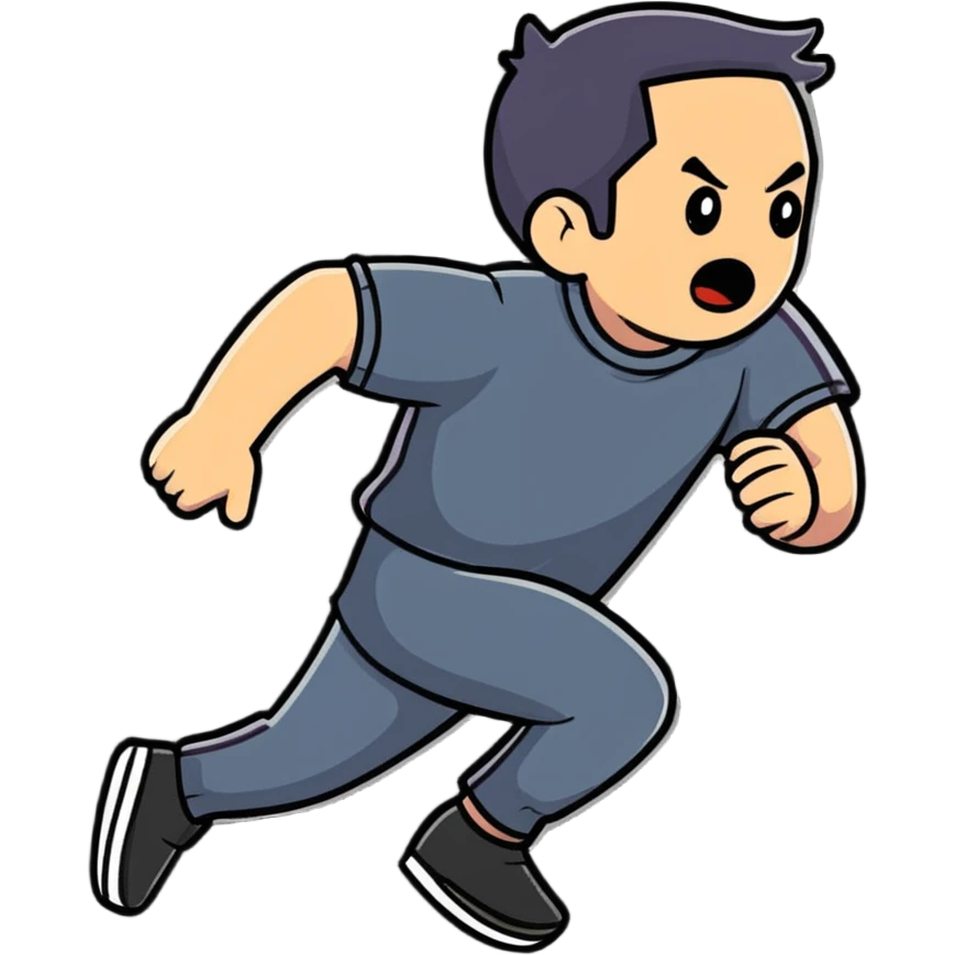 Person running away in terror from unseen threat emoji