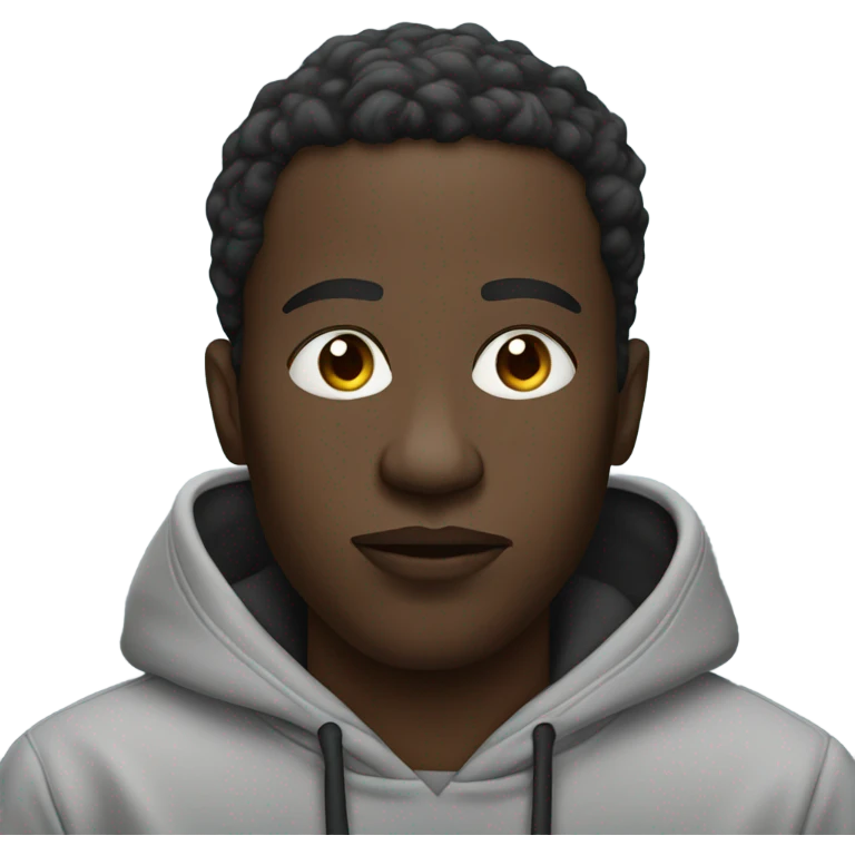 Black man wearing hoodie smoking vape emoji