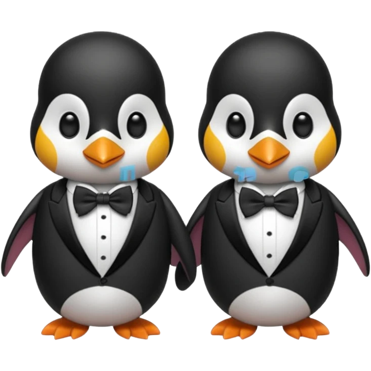 penguins with bow ties emoji
