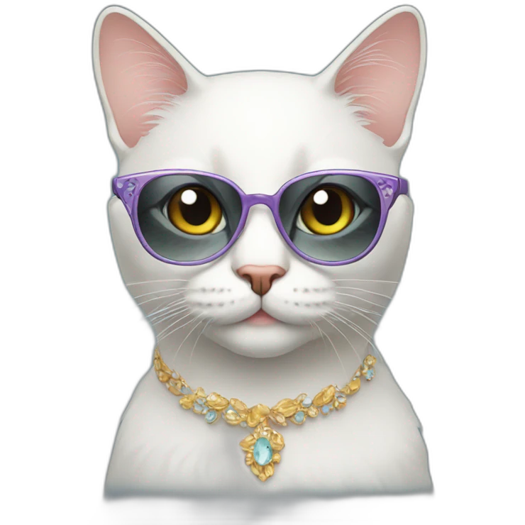 Cat with fancy glasses emoji
