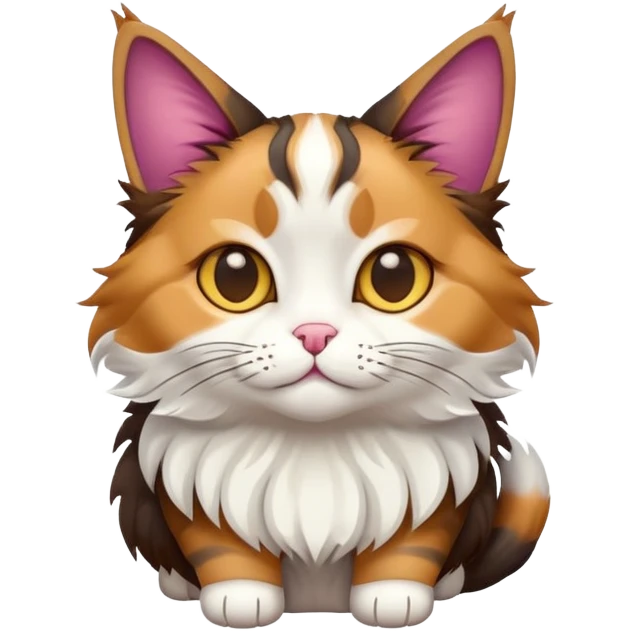 Tricolor fold-eared cat emoji