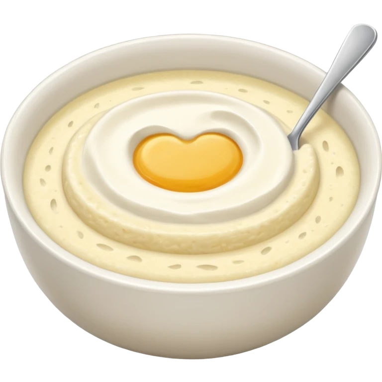 a bowl of grits, vibrant, simple, clear emoji
