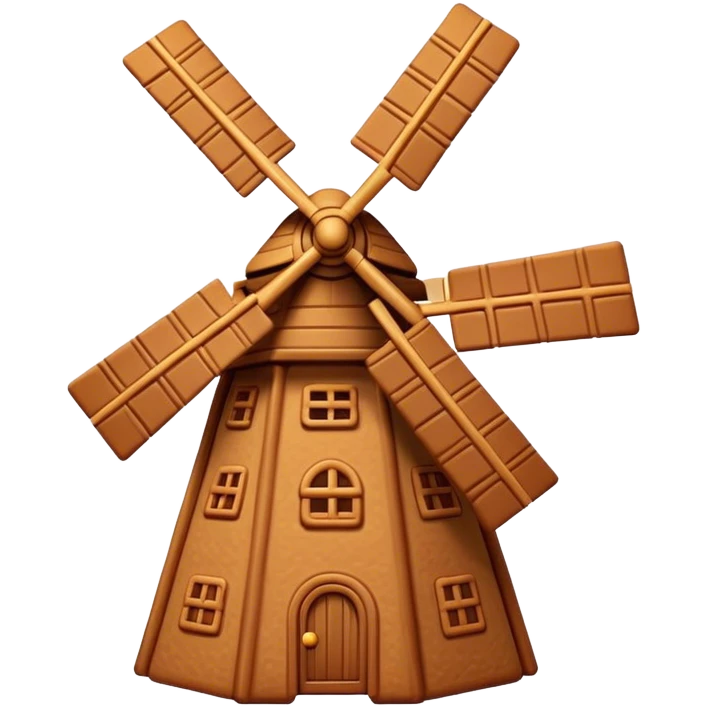 Speculaas Cinematic Realistic Speculaas Biscuit Emoji, depicted as a spiced speculaas cookie crafted in the shape of a windmill and warm, inviting lighting. emoji