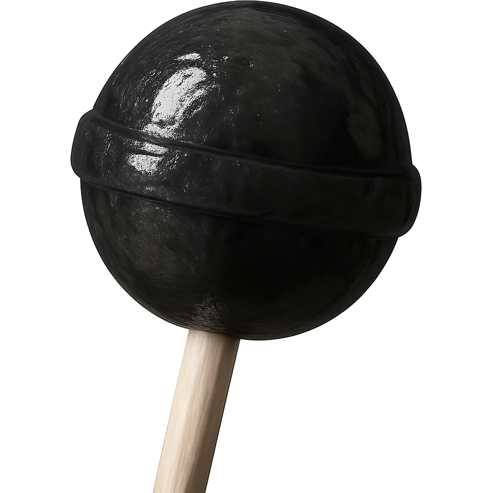 Change the lollipop color to black, keep the background transparent, in a realistic style. emoji