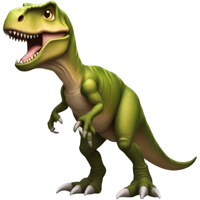 T.Rex with one arm on one leg emoji