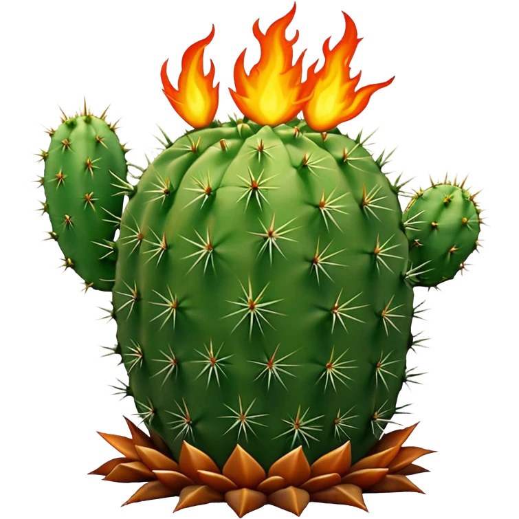 cactus with flames emoji