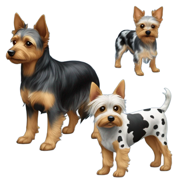 Yorkie with a cattle dog emoji