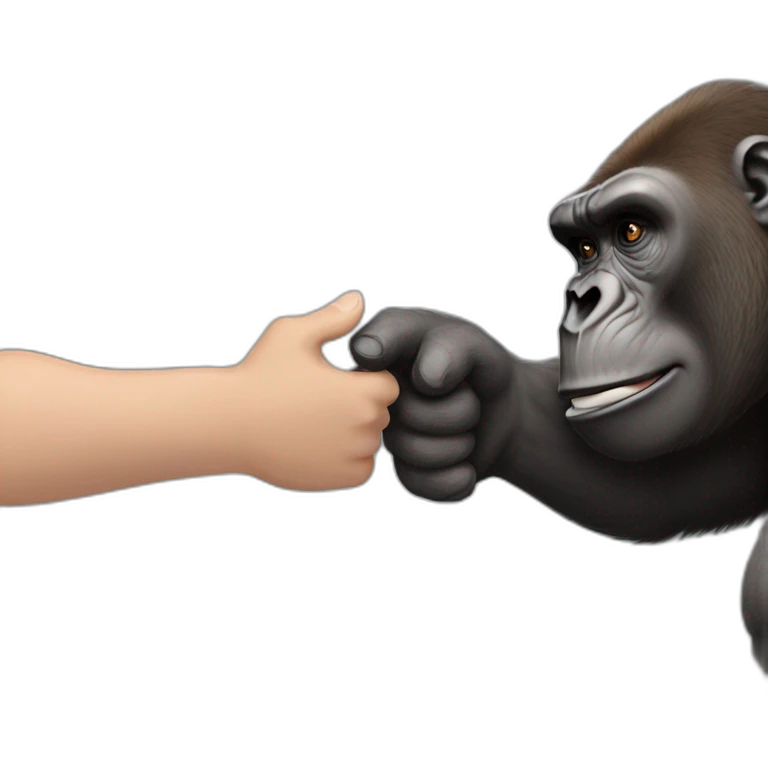 Buff Gorilla handshakes Elon Musk emoji