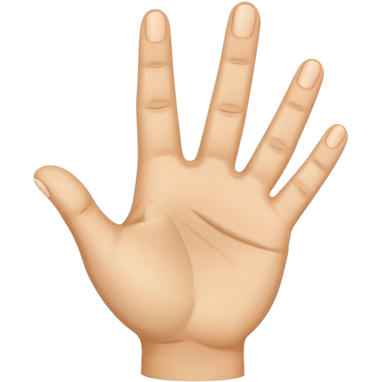 hand emoji, 4 fingers up, thumb folded to palm emoji