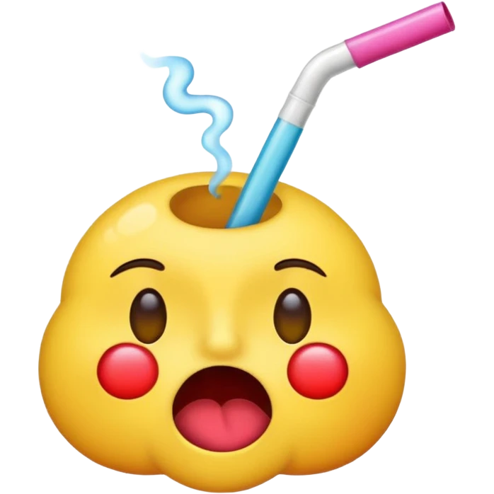 Emoji qui snif de la drogue avec une paille emoji