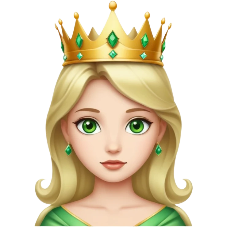 beautiful princess with striking green eyes and a crown emoji
