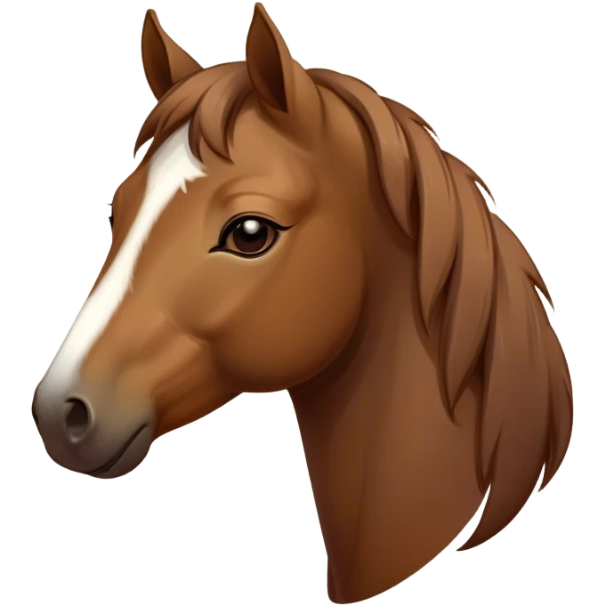 Beautiful and Majestic Brown Welsh Pony Portrait Emoji, Head and body exuding rustic elegance with a rich, glossy brown color and eyes gently closed in serene repose, Simplified yet exquisitely endearing features, highly detailed, glowing with a soft, drowsy earthy light, high shine, relaxed and utterly noble, stylized with an air of pastoral majesty, soft glowing outline, capturing the essence of a beautiful and majestic brown Welsh pony that embodies the timeless charm of the countryside! emoji