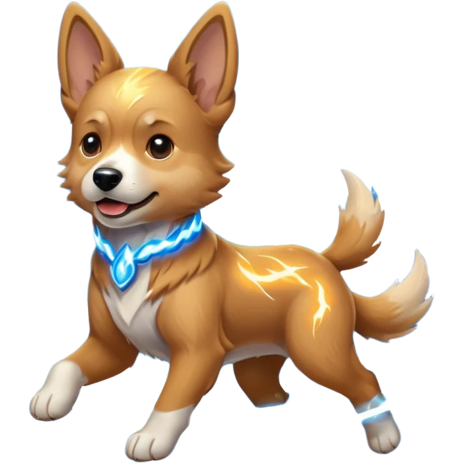 dog with lightning waves emoji