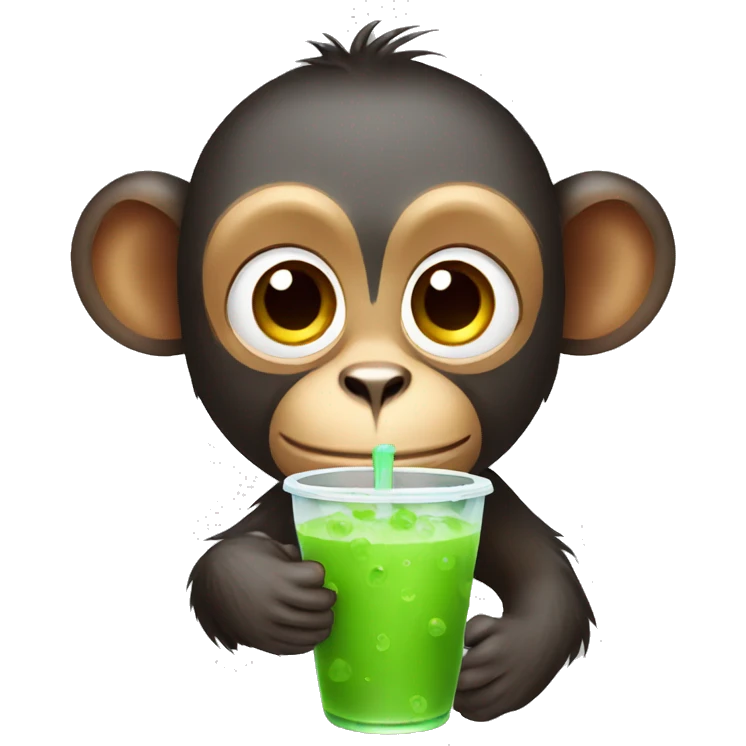 monkey drinking boba emoji