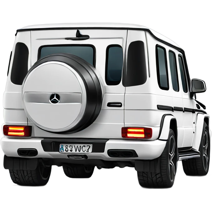 White Mercedes gwagon back emoji