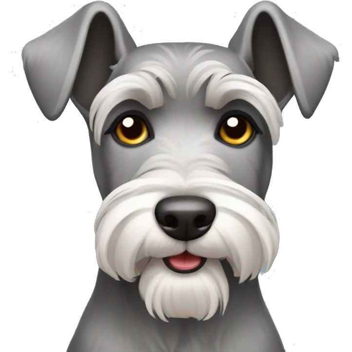 Schnauzer dog with pointed and sharp ears emoji