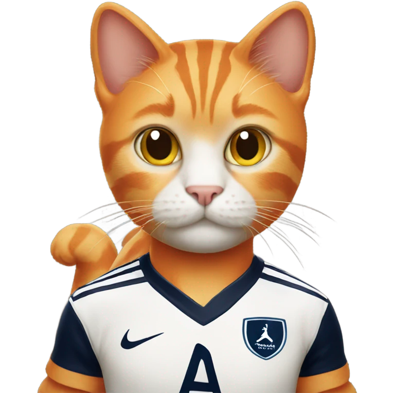 Orange cat wearing Tottenham jersey  emoji