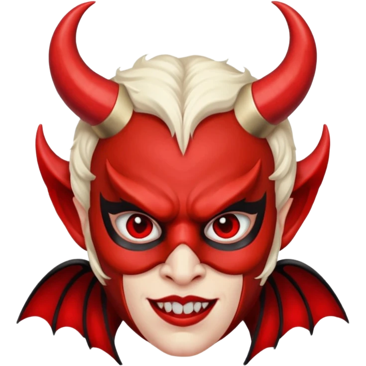 Devil wearing angel mask emoji
