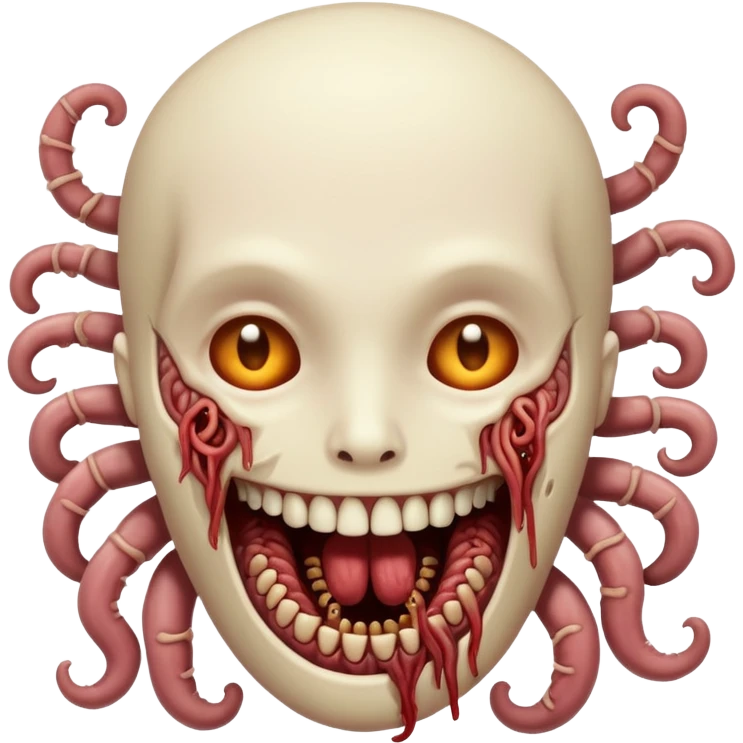 Rotting intestines smile  emoji