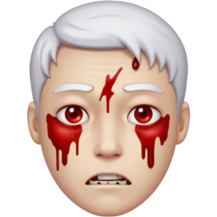 A pail white bloody character emoji