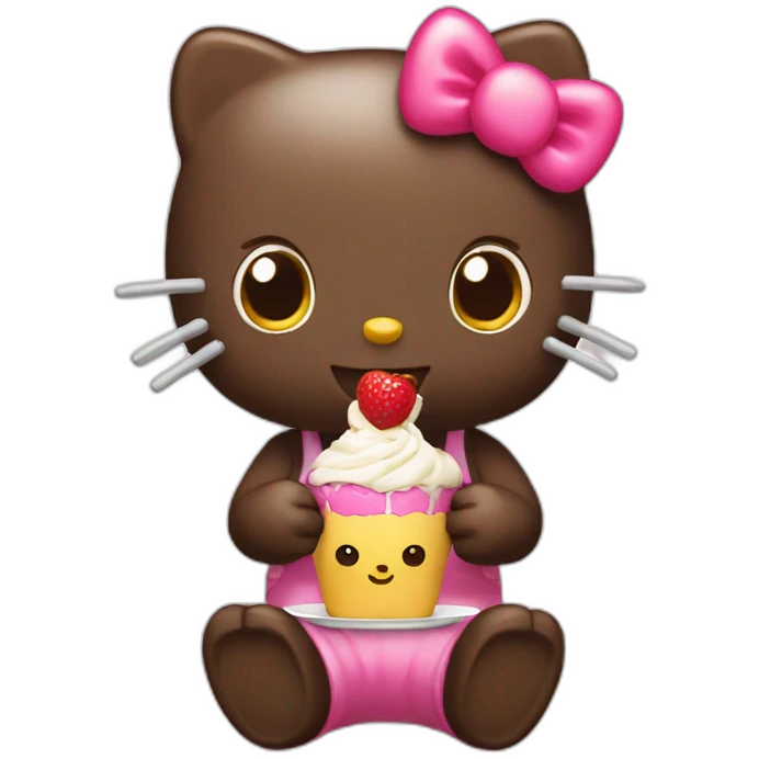 hello kitty eating emoji