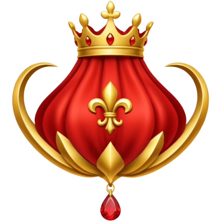 rococó moño rojo con dorado emoji