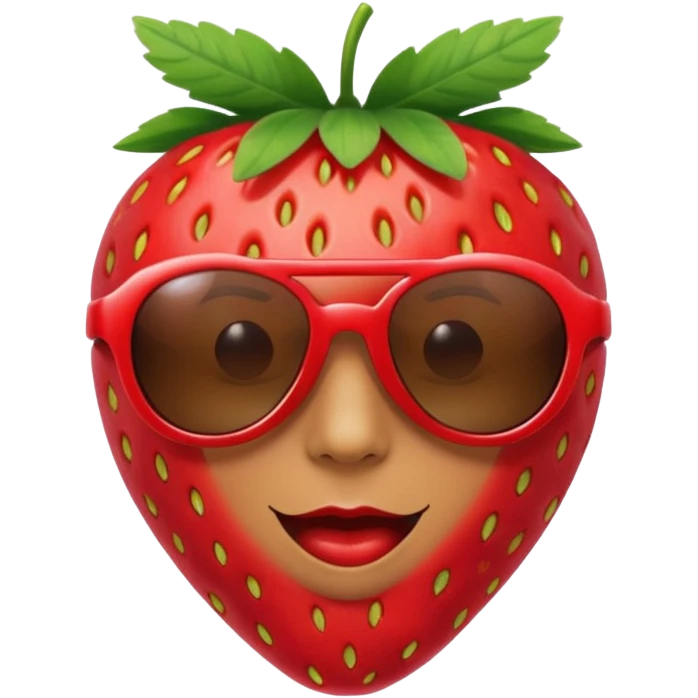 Fruit with Sunglasses, strawberry emoji