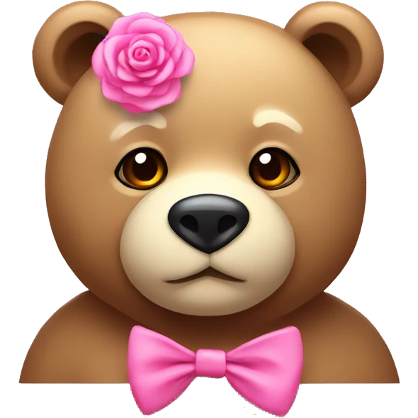 urso com laço rosa emoji